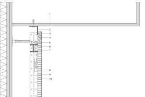  Detail Kopfpunkt EG, Akustikbekleidung, M 1 : 5 