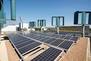  Beispiel für ganzheitliche Planung: Das Energiekonzept für das Gebäude ist so ausgelegt, dass mittels Windkraft, Photovoltaik und Geothermie mehr Energie erzeugt als verbraucht wird 