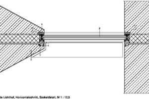  Fassade Lichthof, Horizontalschnitt, Sockeldetail, M 1 : 12,5 