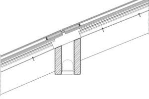  Detailschnitt mit integrierter LED-Leuchte, M 1 : 10 