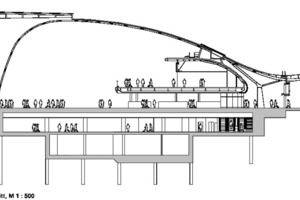  Fassadenschnitt, M 1 : 500 