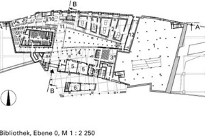  Grundriss Bibliothek, Ebene +0, M 1 : 2 250 