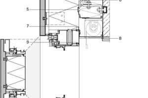  Detail Deckenkopf, horizontaler Fassadentyp, Öffnungsflügel, M 1 : 12,5 