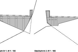  Detailschnitte D1 + D2 , Schanerlochbrücke, M 1 : 100 