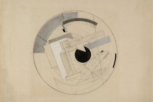  El Lissitzky, Skizze für Proun 6B, 1919- 1921Bleistift und Gouache auf Papier, 34,6 x 44,7 cm 