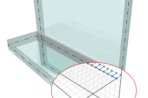  Bild 5: seele Ganzglasbrücke, Silikon-Klebeverbindung zwischen Glasbogen und Glasbrüstung 