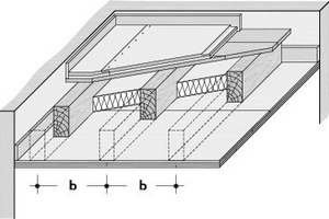  Schemazeichnung Deckenkonstruktion mit Kapselkriterium K260/REI60 mit Direktbekleidung, zusätzliche Sichtdecke, Installationsebene außerhalb der Kapselung möglich 