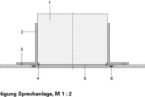  Befestigungsdetail Sprechanlage, M 1 : 2 