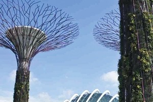  Singapore Gardens mit „Supertrees“, die als Kühltürme dienen 
