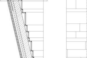  Detailschnitt Wand großer Chorsaal, M 1 : 50 