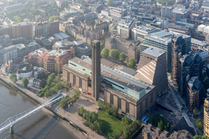  Tate Modern mit der New Tate. Ganz rechts die Luxus-Wohntürme à la Rogers 