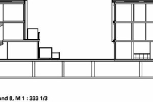  Schnitt Block 7 und 8, M 1 : 333 1/3 