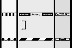  deutliche Kennzeichnung von verglasten Türelementen  