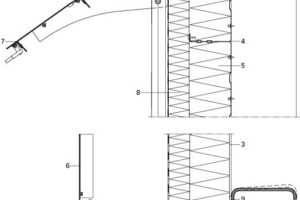  Fassadendetail, geöffnete Lamelle, M 1 : 12,5 