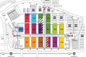  Hallenplan der Neuen Messe München, BAU 2009 