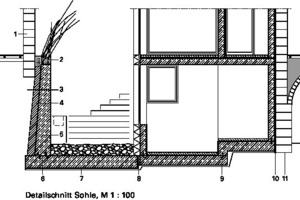  Detailschnitt Sohle, M 1 : 100 