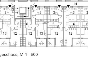  Grundriss 1.OG, M 1 : 500 