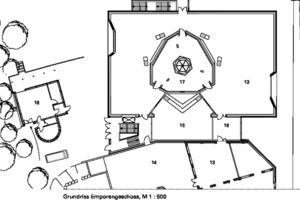  Grundriss Emporengeschoss, M 1 : 500 