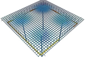  Die Flachdachkonstruktion ruht auf vier in den Viertelspunkten platzierten Stahlstützen mit ­jeweils einem Durchmesser von 0,61 m 