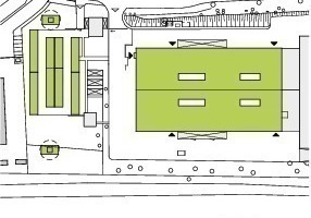  Lageplan, M 1 : 4 000 