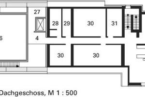  Grundriss Dachgeschoss, M 1 : 500 