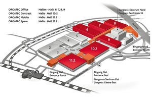  Der Hallenplan der ORGATEC 2014 