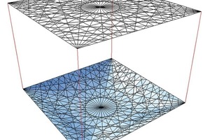  Ney ist überzeugt, dass es für jede Bauaufgabe eine optimale Form gibt. Chris William von der Bath University/GB entwickelte ein 3-dimensional gefaltetes Trägersystem, bei dem alle Stahlprofile (80 sind nur 40 mm dick) vertikal positioniert sind. Das erleichtert den Entwurf der Träger, sowie deren Montage 