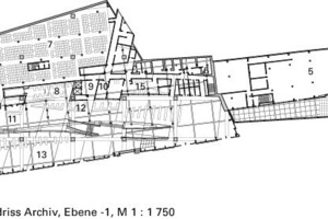  Grundriss Archiv, Ebene -1, M 1 : 1 750 