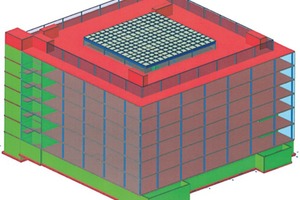  Bild 14 c: Berechnungsmodell Statik des Multifunktionsgebäudes ThyssenKrupp Aufzugswerke 