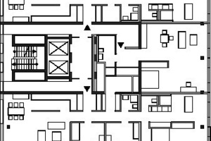  Grundriss 3-Spänner, M 1 : 400 