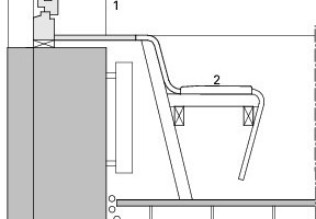  Detailschnitt Sitzbank, M 1 : 25 