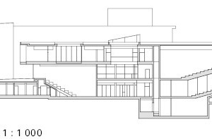  Schnitt CC, Hörsaalgebäude, M 1 : 1 000 