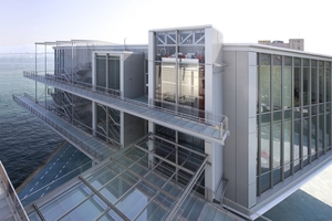  Blick von der Dachterrasse auf den Ausstellungsflügel 