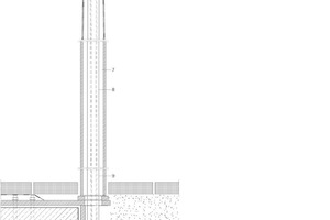  Detail Entwässerung bzw. Notentwässerung der Stütze, M 1 : 20 