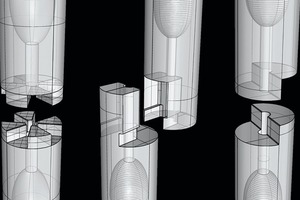  Abb. 4: Neuartige mechanische Verbindungen für Bauteile aus UHPFRC hergestellt mittels CNC-gefräster Wachsschalung am ITE und iBMB der TU Braunschweig 