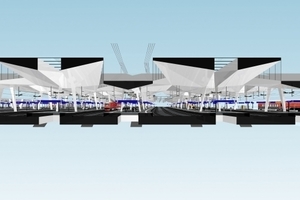  Rautendächer 3-D-Rendering Schnitt 